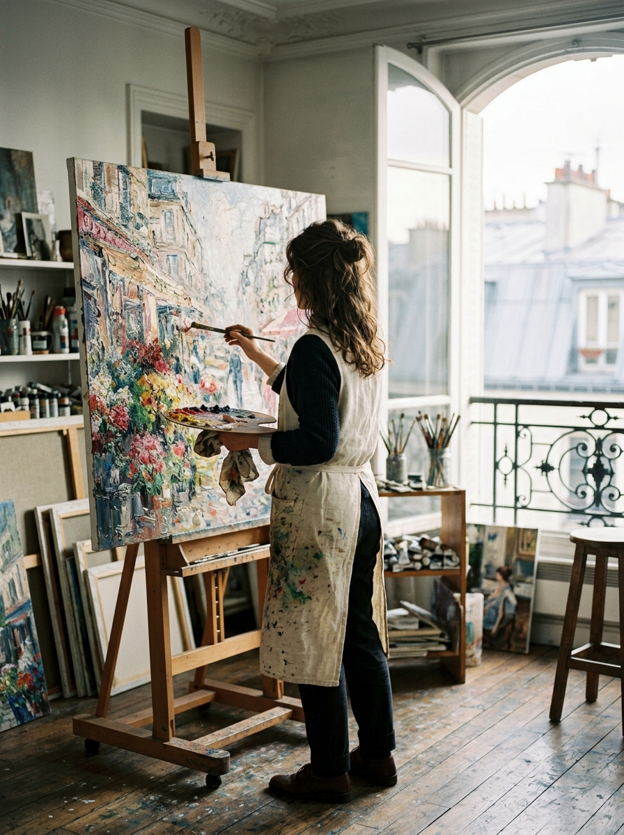 Elise Beaumont im Atelier, Paris 2023